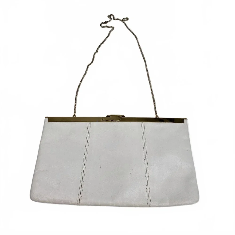 Vintage White Leather Clutch | OS Regular | Women’s